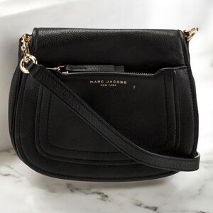 MARC JACOBS Empire City Mini Messenger Leather Crossbody Bag Black FAST SHIP NWT